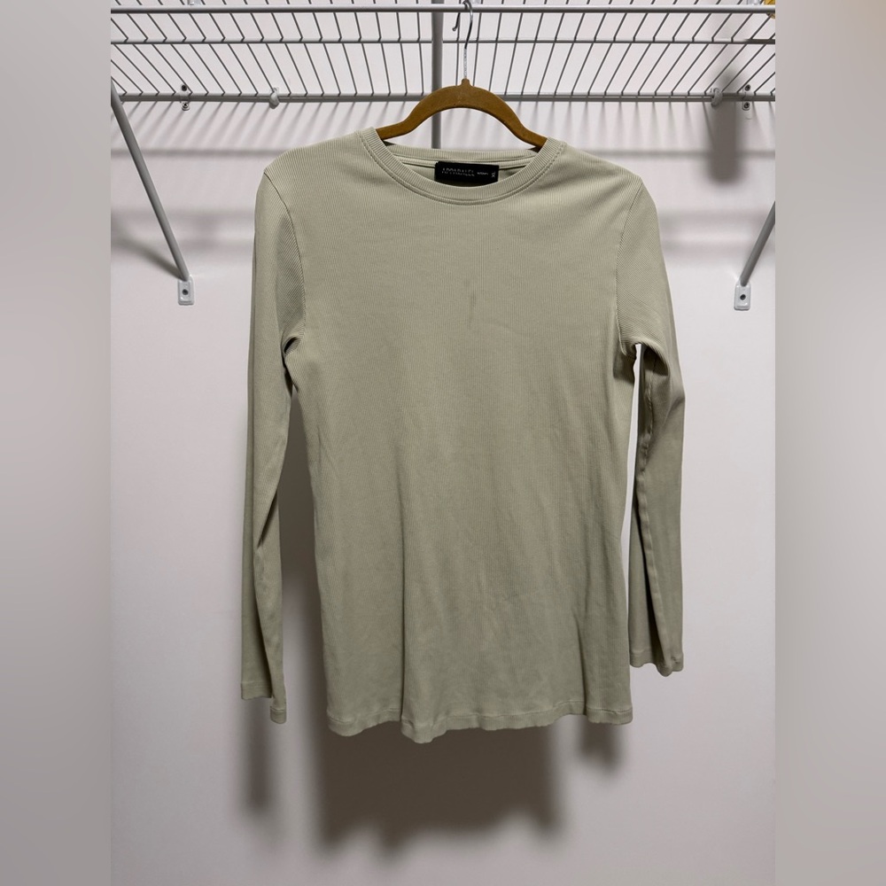 Apparalel Women's Long Sleeve Maternity Top - Sage Green Size Xl